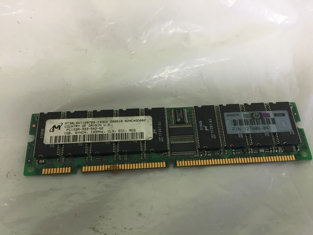 1 GB SDRAM MEMORY MODULE 133MHZ PC133 ECC REGISTERED 168PIN DIMM