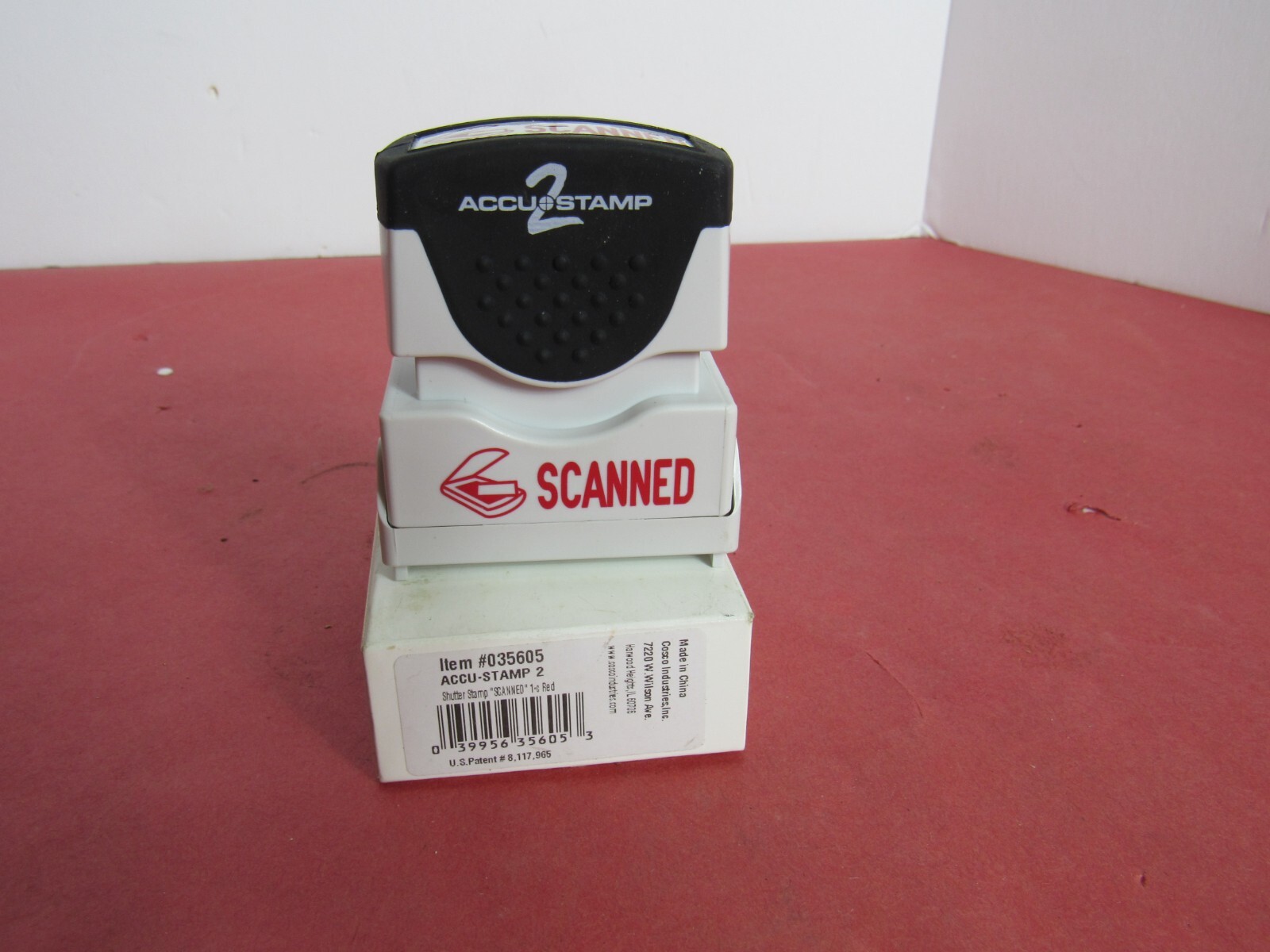 Accu-Stamp 2 Pre Inked Red "Scanned" Item# 035605
