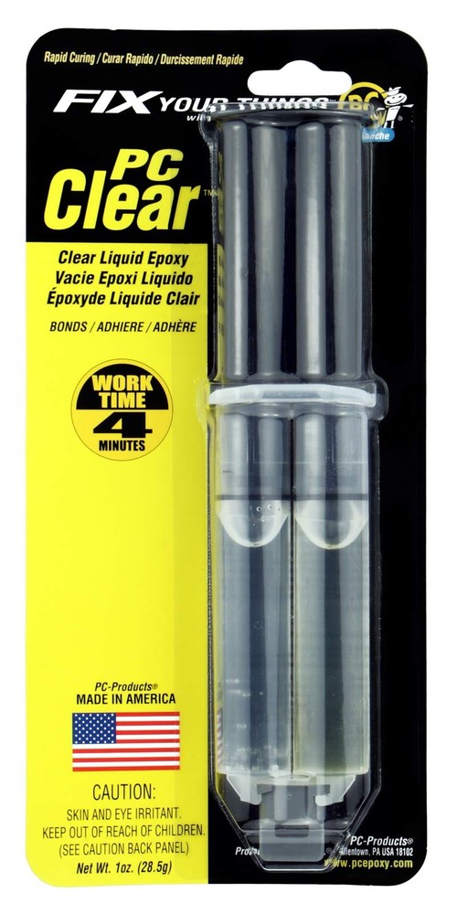Pcclear Epoxy Adhesive Liquid 1oz Double Syringe Clear 70147