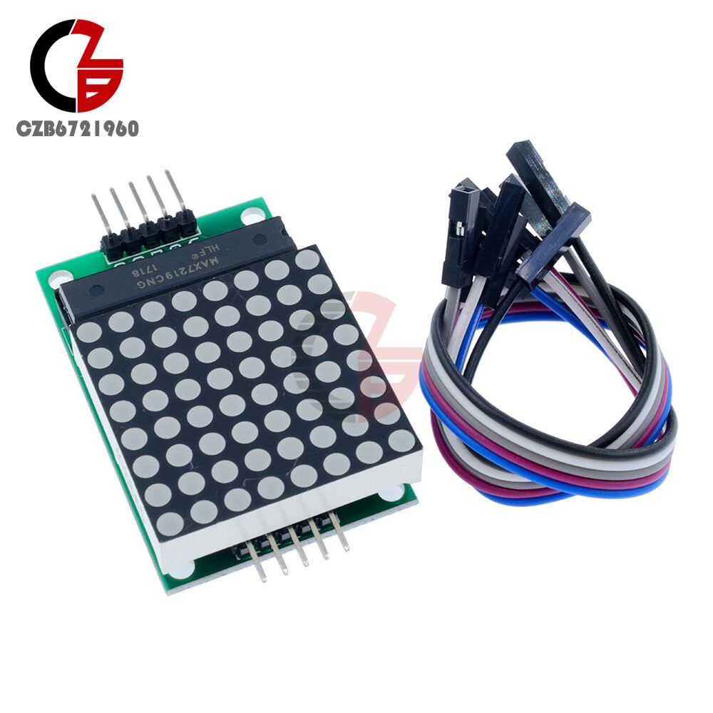 1/2/5/10PCS MAX7219 LED 8x8 Dot Matrix Module Red Light Assembled w/ Cable