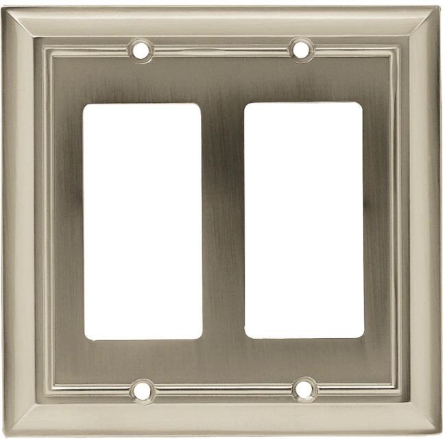 (5 Pack) Architectural Double Decorator Wallplate Satin Nickel