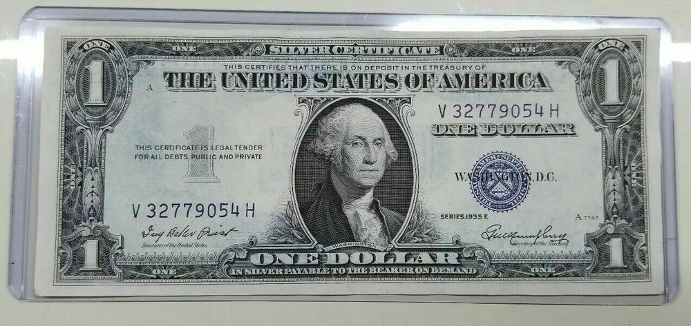 RARE 1935 E silver certificate Back on Front GHOST INK ERROR NOTE for collection