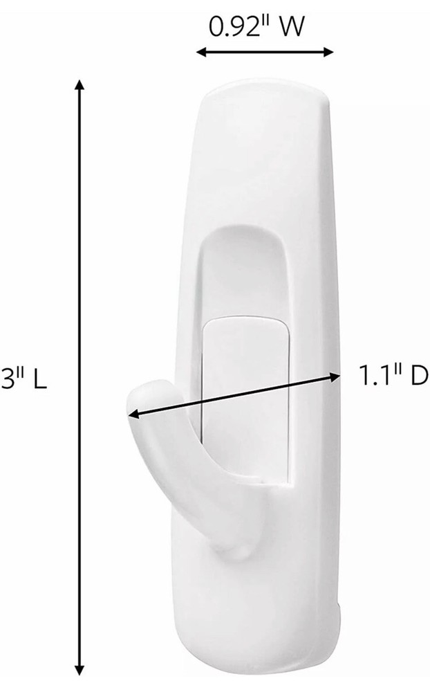 Command General Purpose Hooks Medium 3 lb Cap White 2 Hooks and 4 Strips/Pack