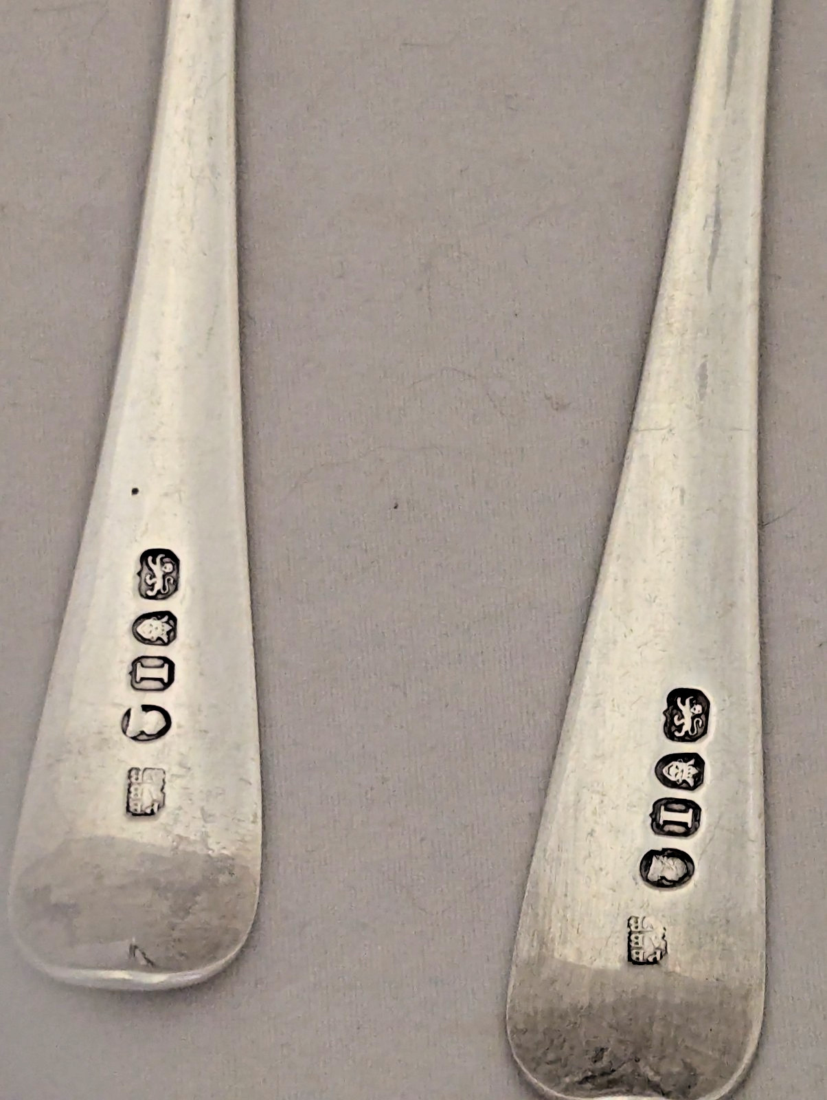 (2) Matching Peter Ann William Bateman Sterling Silver Tablespoons London 1804