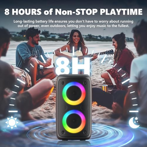 Karaoke Machine, Portable Bluetooth Speaker with 2 Wireless Karaoke