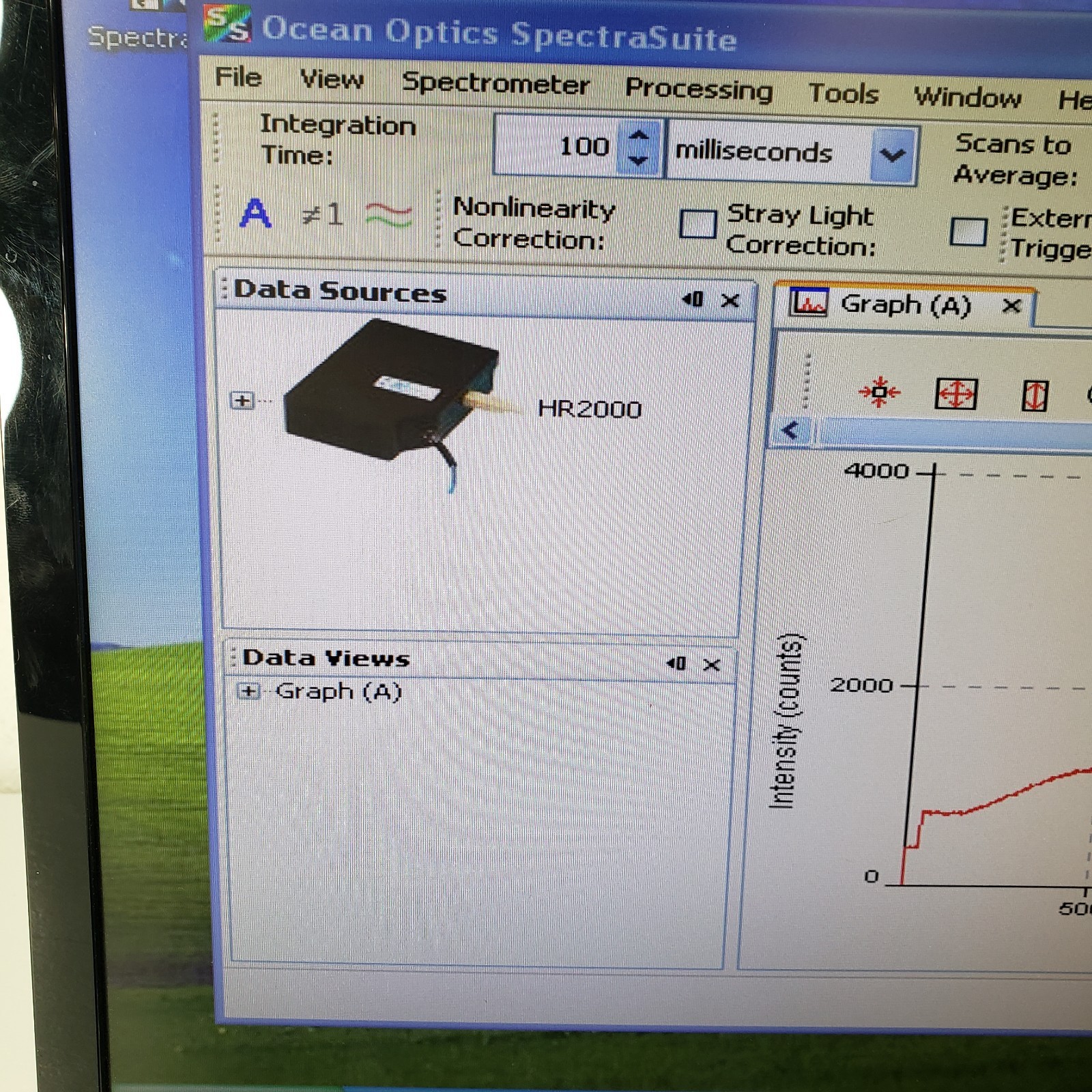 Tested Ocean Optics HR2000 High Resolution Fiber Optic Spectrometer SMA905