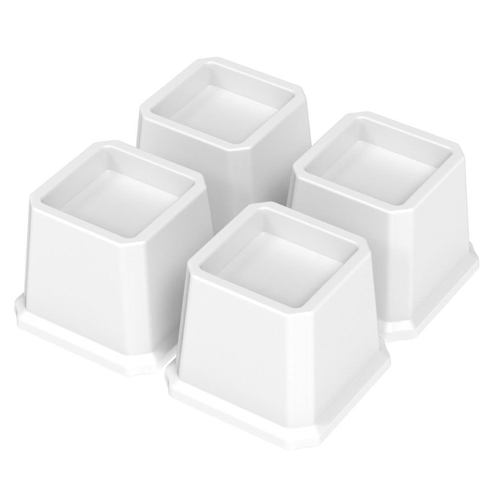 Bed Risers 3" 4 Pack Heavy Duty 1500 lbs Capacity for Sofa Table White