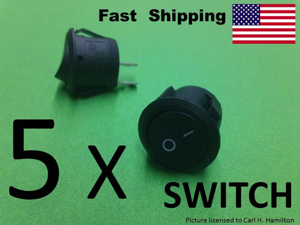 5pcs SPST Rocker SWITCH -- AC - DC -- 2A 4A 6A 10A - ON OFF Switch - 2 wire