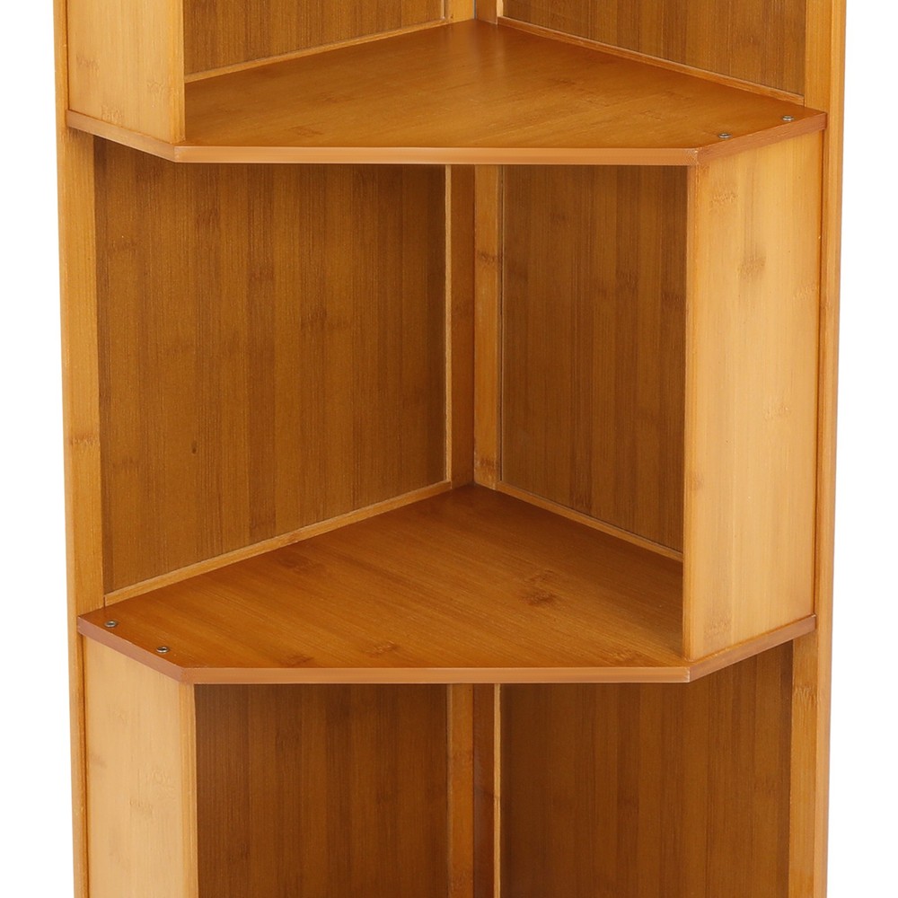 Rotating Bookshelf A-Shape Corner Bookcase Storage Freestanding Display Rack
