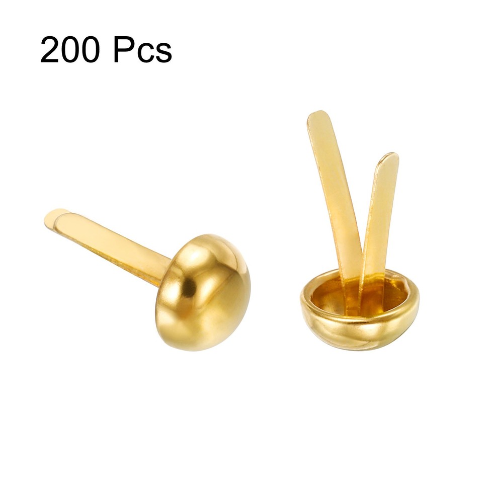 8x16mm mini paper dots closures, 200pcs round clasp dots, gold tone