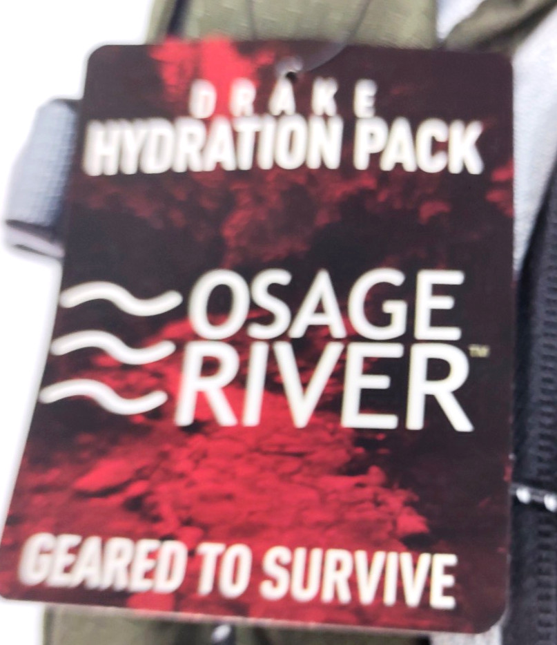NWT Osage River Drake Hydration Pack Green Backpack~Missing Hydration Parts