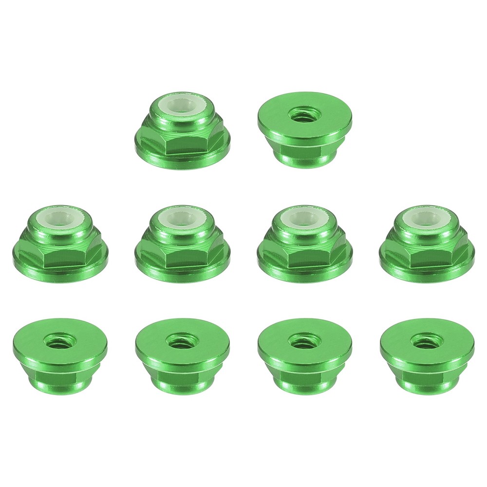 Nylon Insert Hex Lock Nuts, 10pcs - M2x0.4mm Self-Locking Nut(Green)