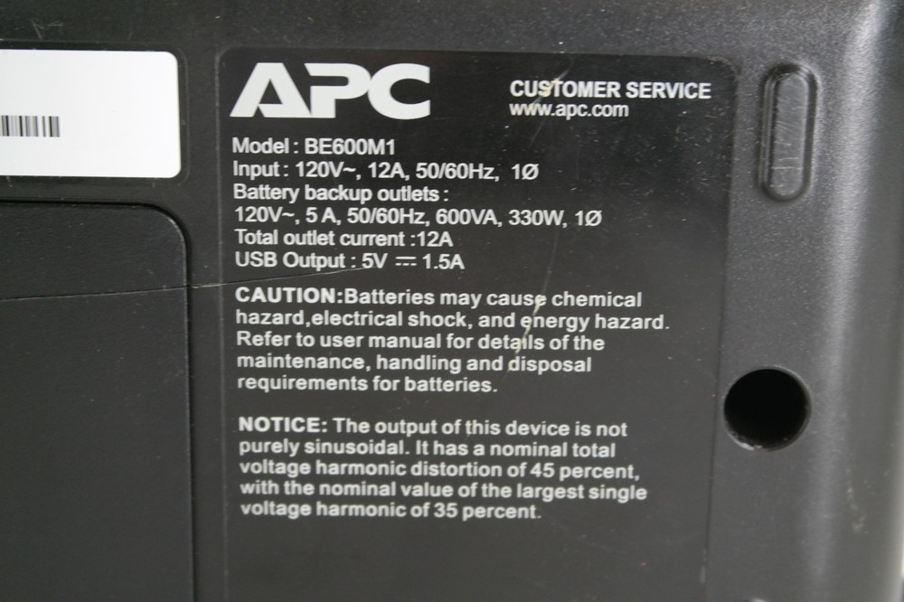 APC BE600M1 Back-UPS 600 No Battery Tested
