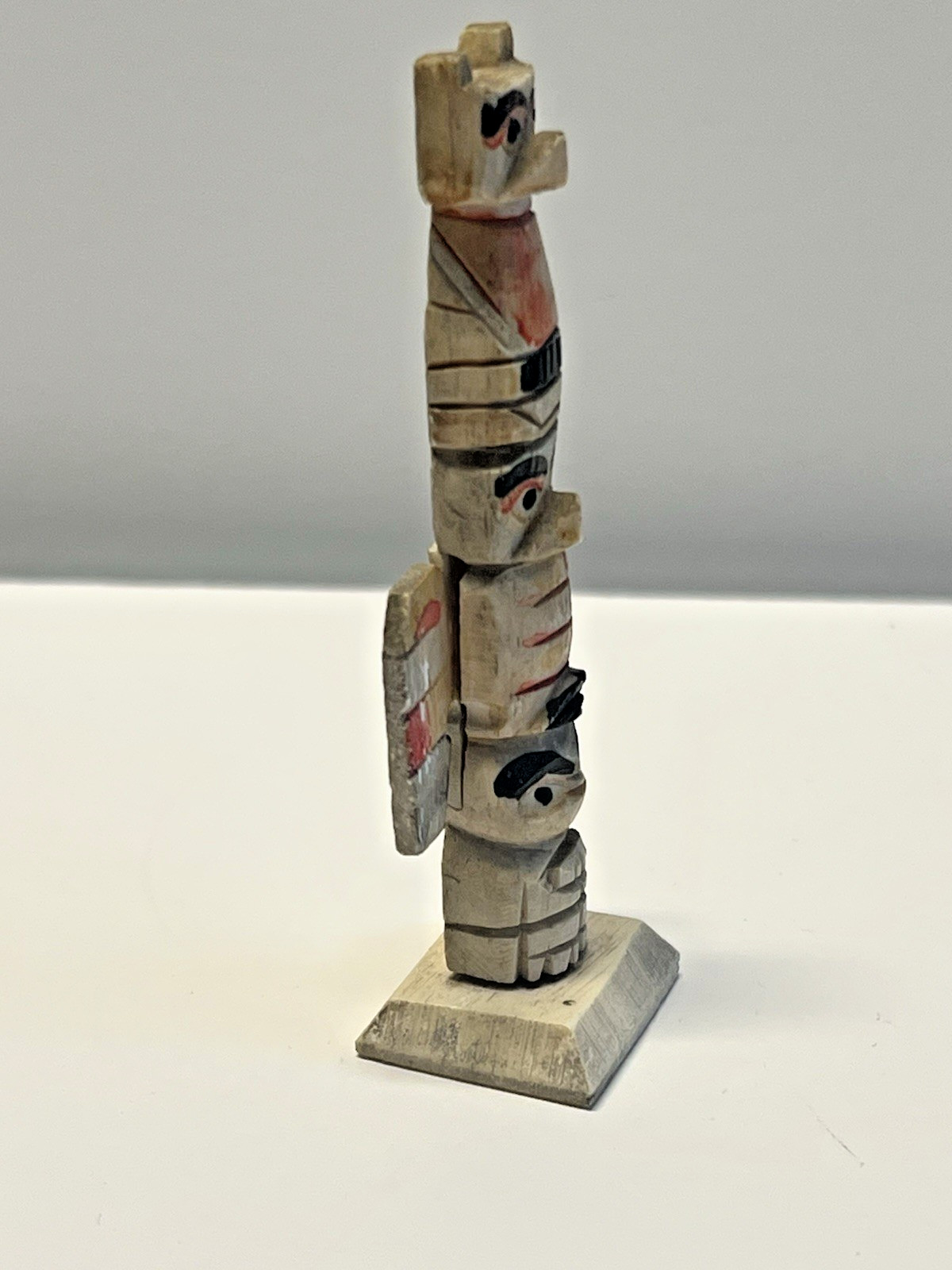 Original Inuit Eskimo Hand Carved Totem; Early 1900's; Miniature 3 1/4"; Lot #A2