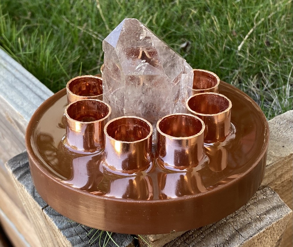 Orgone Cloudbuster with large Quartz Crystal & Copper Pipe