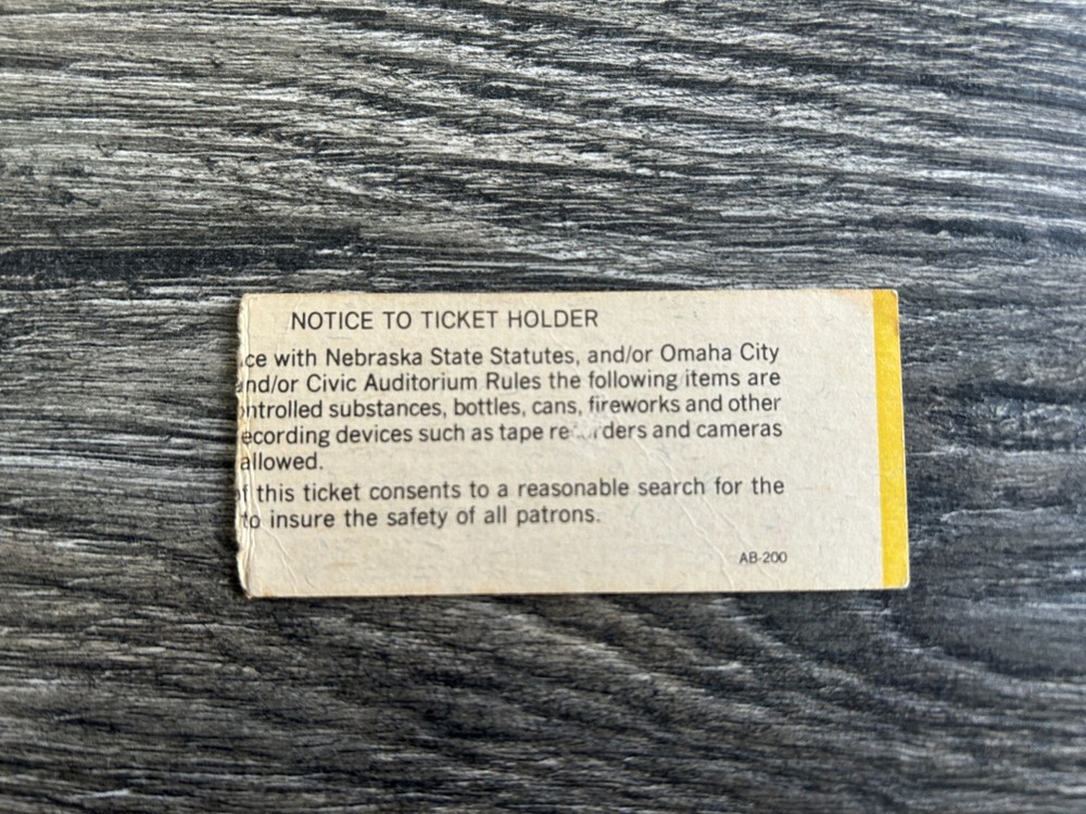 KISS TICKET STUB Omaha Nebraska Feb 9 1984 Lick It Up Concert Tour Vintage Kiss