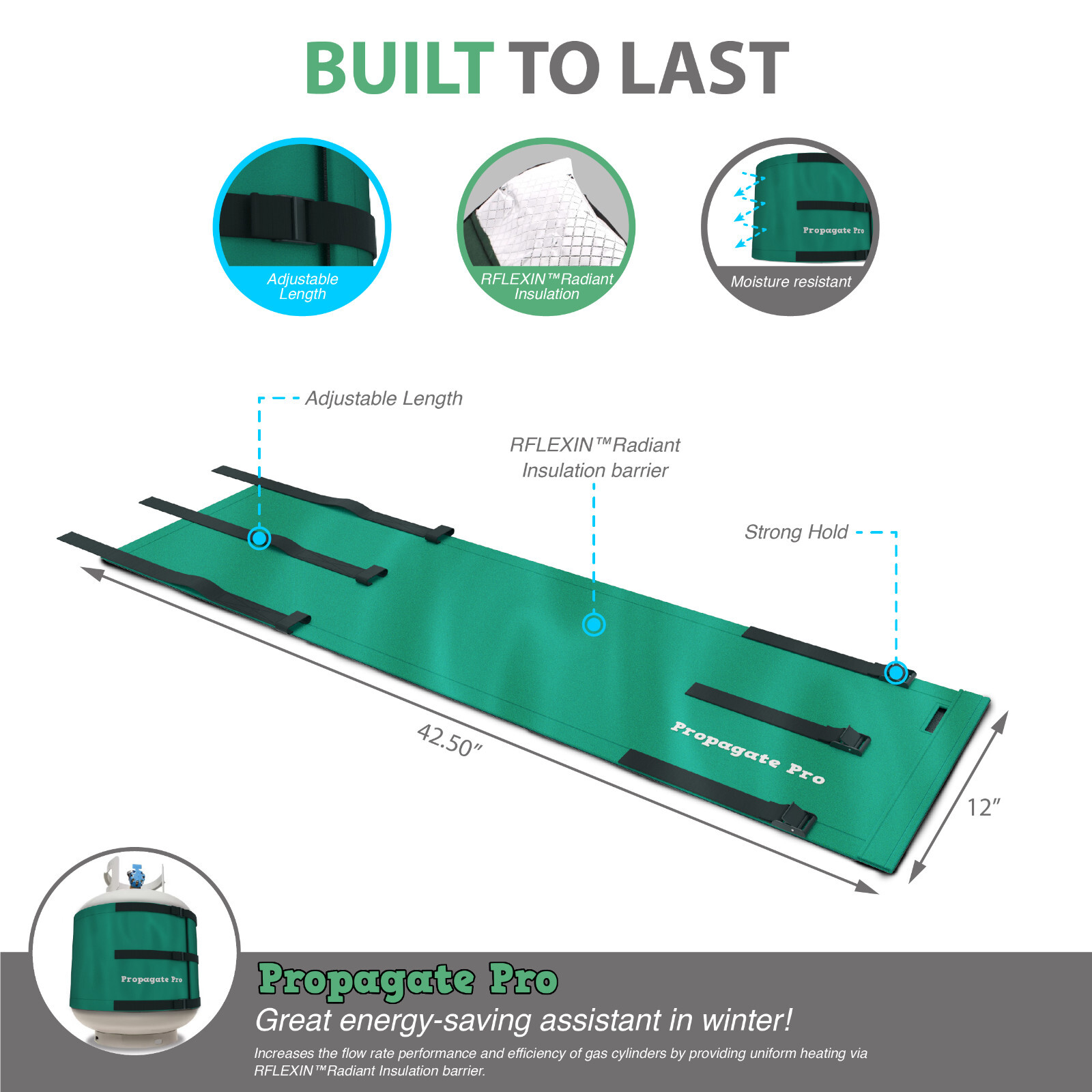 Wrap Around Electric, LP Propane Gas Tank Heating Blanket Wrap Warmer, Insulated