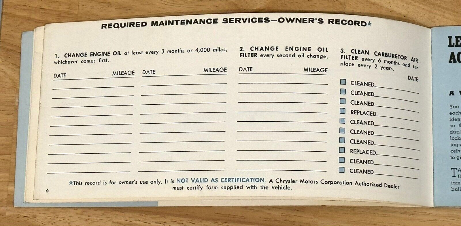 VINTAGE ORIGINAL 1966 PLYMOUTH BELVEDERE OPERATING INSTRUCTIONS OWNER MANUAL