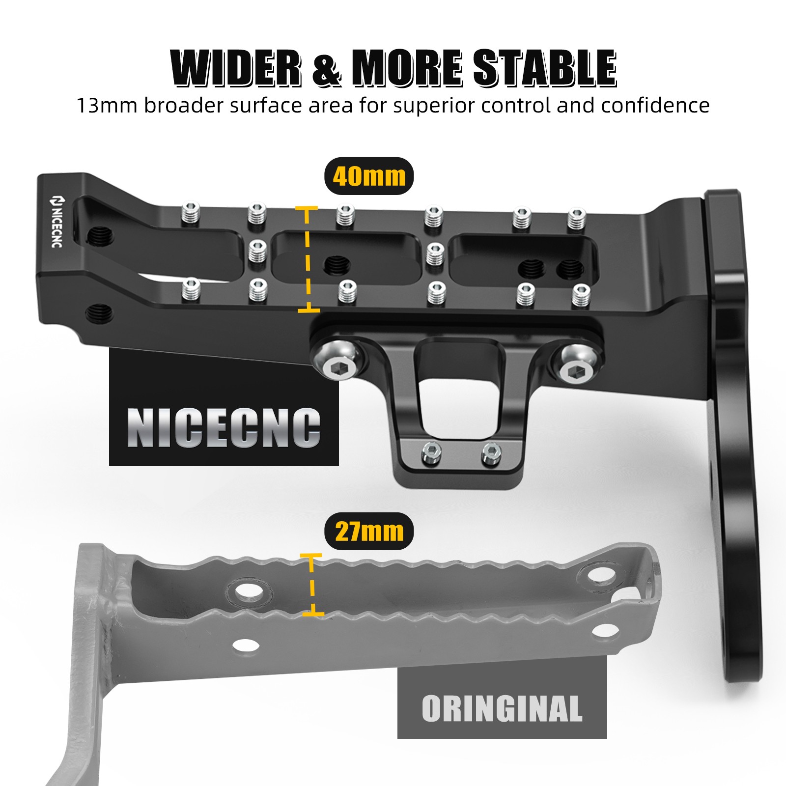 Extended Footrest Foot Pegs 13MM Aluminum For Yamaha Banshee 350 YFZ350 1987-06