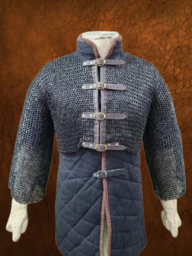 Flat Riveted Chain Mail Half Shirt | Solid Ring Tapered Jacket
