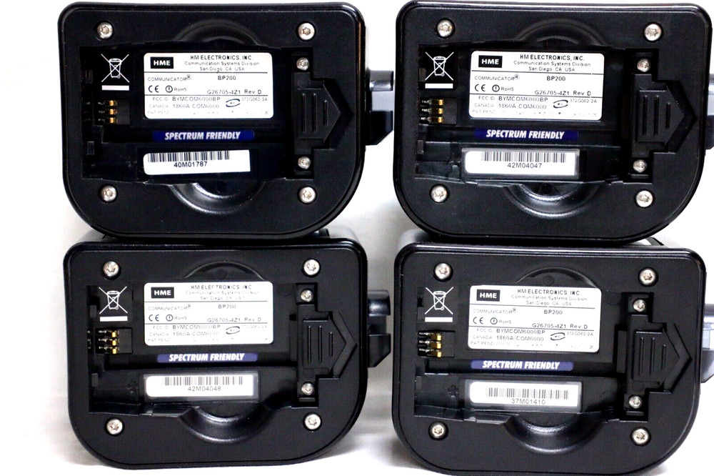 HME DX100 Wireless Intercom System Belt Pack BP200 4 User with Headsets bundle