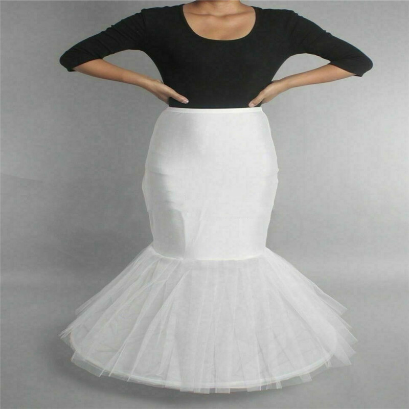 Women White Bridal Petticoat Hoop Skirt Crinoline Slip Wedding Gown Underskirt