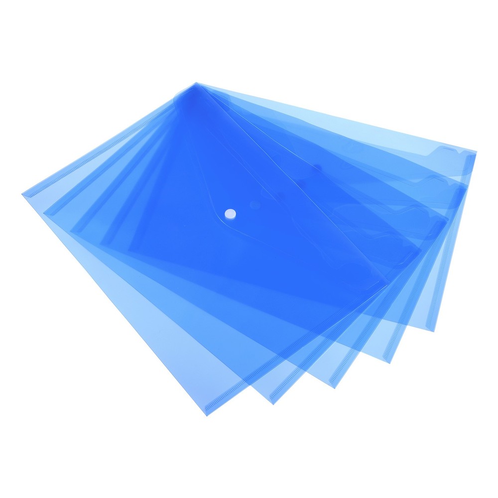 12 Pack File Folders, Clear A4 Files Envelope | Plastic Pockets (Light Blue)