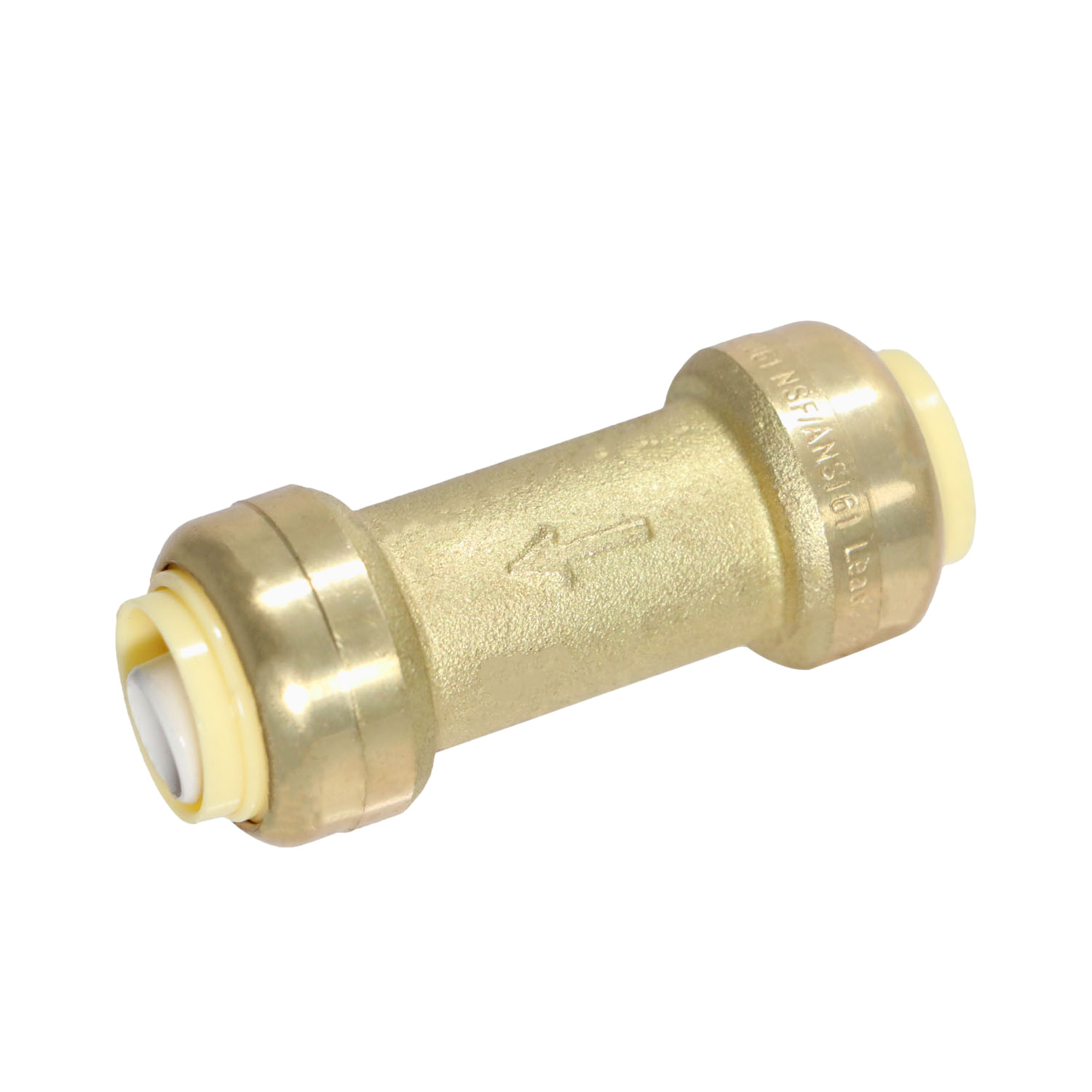 1 Pack  XFITTING 1/2" Push Fit x 1/2" Push Fit Check Valve, Lead Free Brass, NSF
