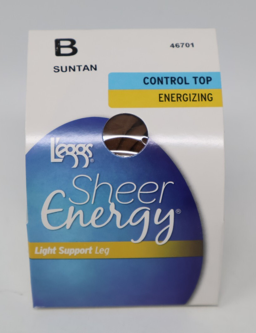 L'eggs Sheer Energy Light Support Leg Control Top Pantyhose Suntan B Lot of 4