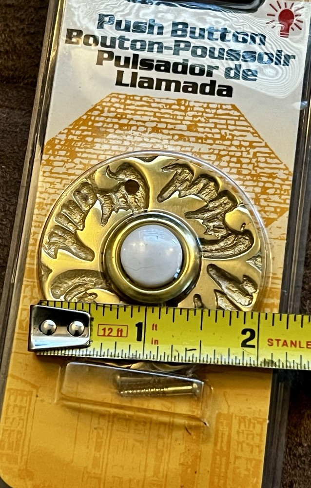 Heath / Zenith Lighted Wired Push Button Solid Brass Doorbell 865 l👀k