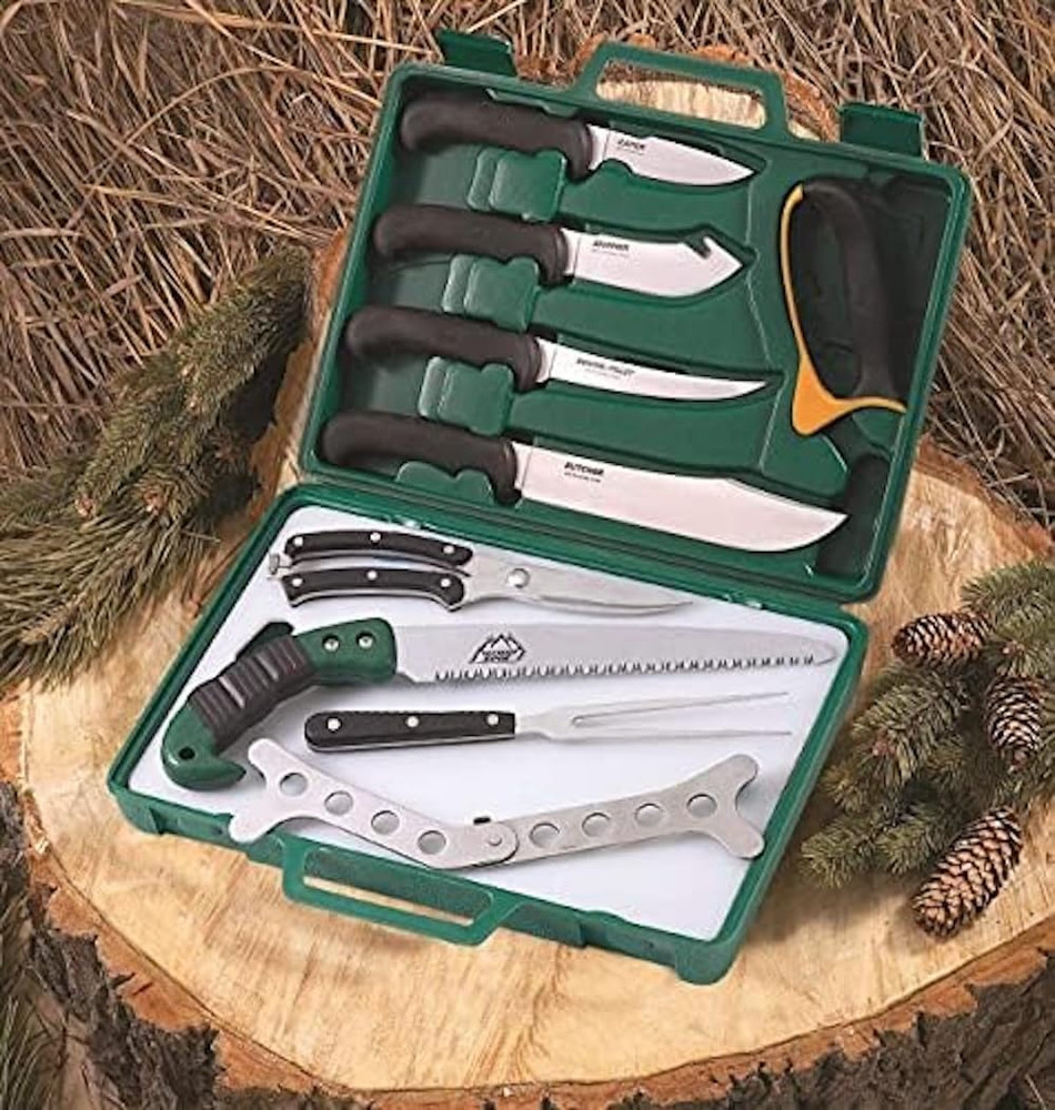 Game Processor, PR-1, Complete 12-Piece Hunting Knife Kit for Processing Big Gam