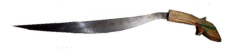 ANTIQUE TALIBONG - PHILIPPINE WEAPON -CARBON STEEL BLADE - WOOD HILT -13" BLADE