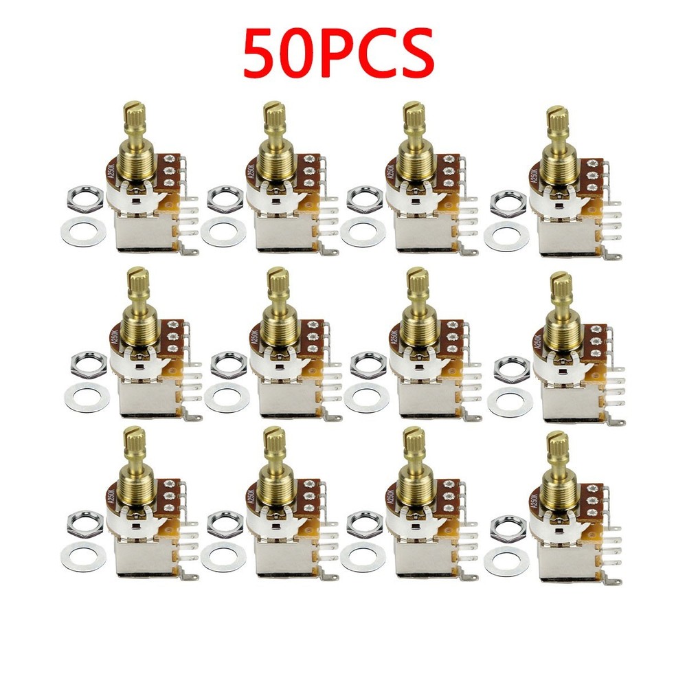 50PCS A250K Copper Guitar Push Push Potentiometer Pot Tone Control Short Shaft