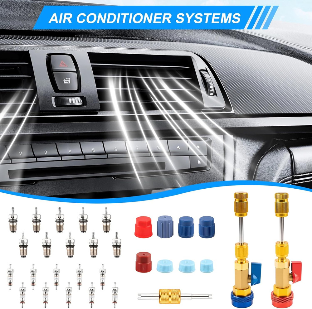 31 PCS Professional AC Valve Core Removal Tool R134A Refrigerant Systems Quick