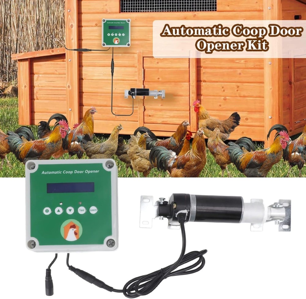 Automatic Chicken Coop Door Controller Cage Opener Remote Control Poultry New