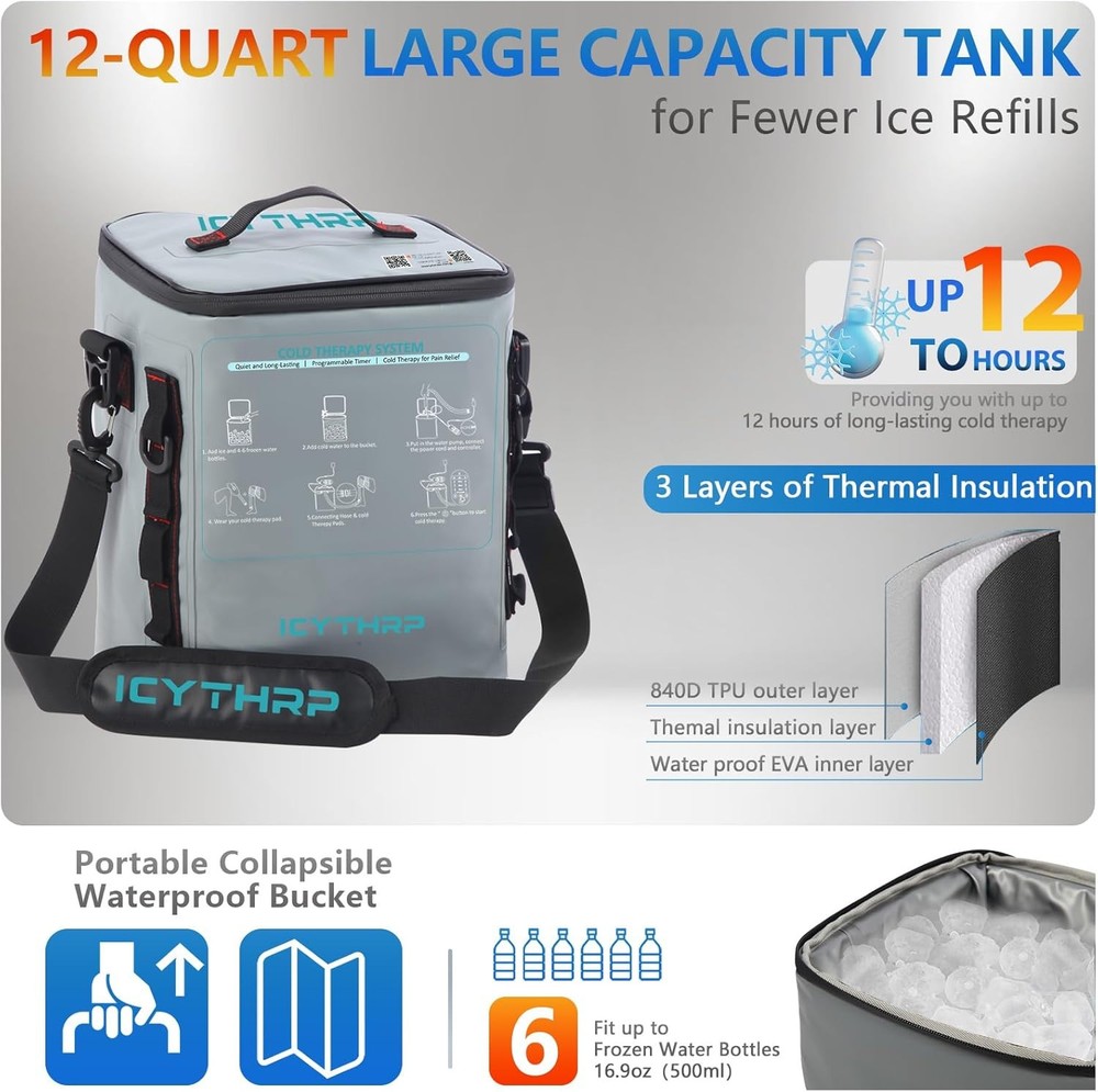 ICYTHRP Cold Therapy Machine with Programmable Timer Portable Ice Machine **READ