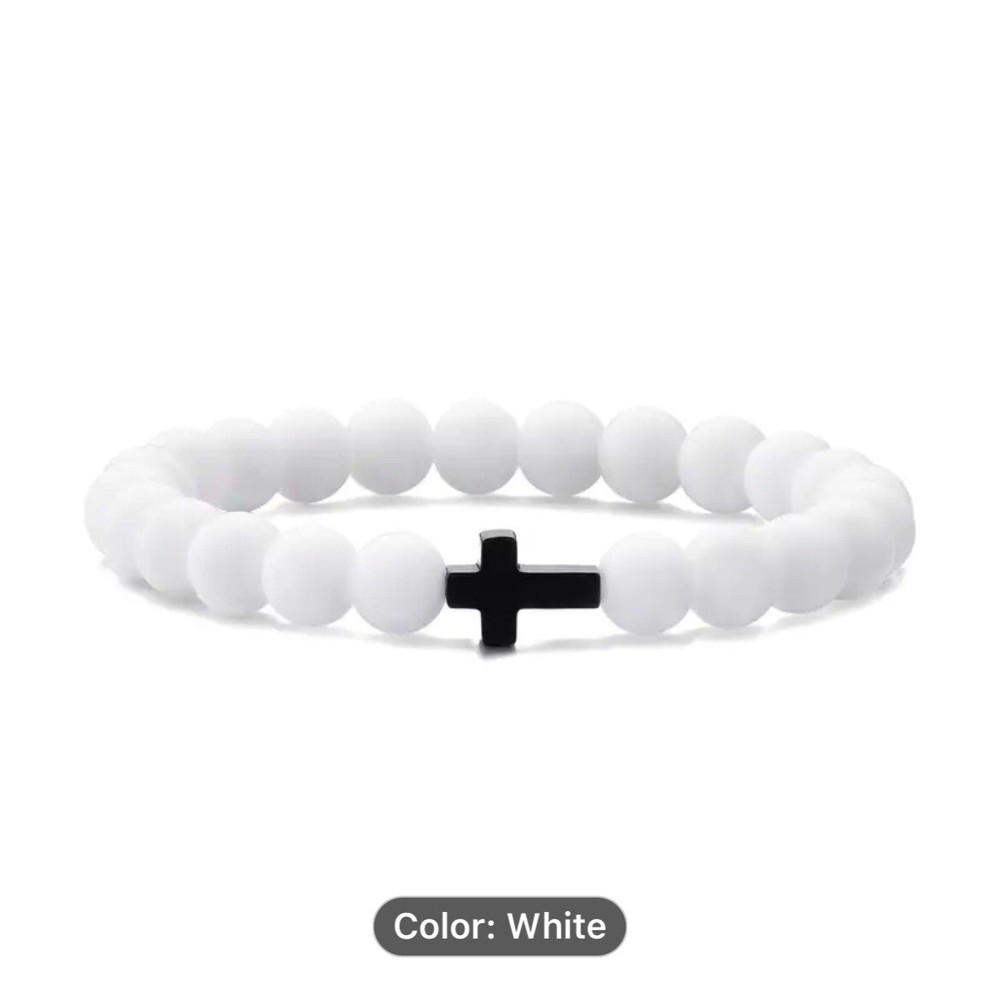 2 Black And White Cross Bracelet
