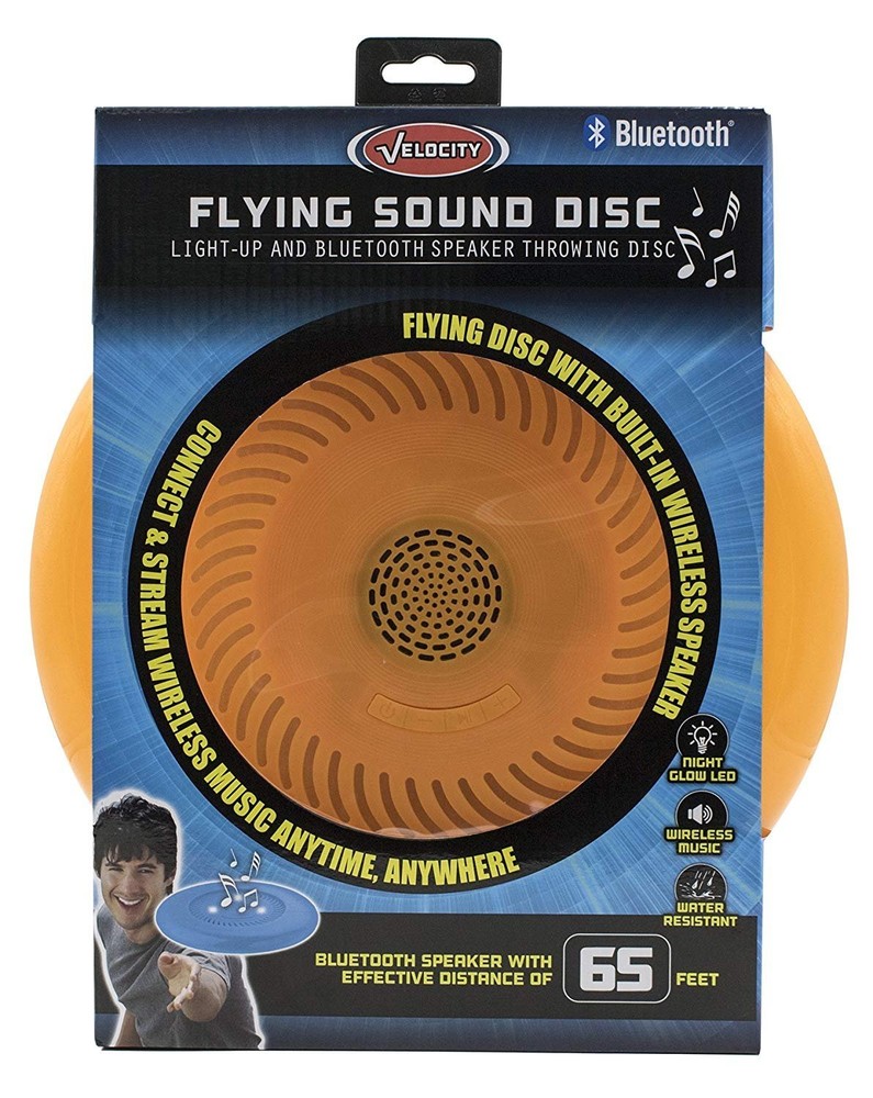 Flying Sound Disc - Light-Up and Bluetooth Speaker Throwing Disc-Orange