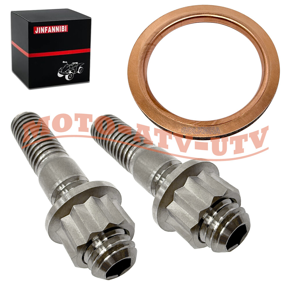 Titanium Head Pipe Exhaust Stud Bolt Gaskets Kit for Yamaha WR400F WR426F WR450F