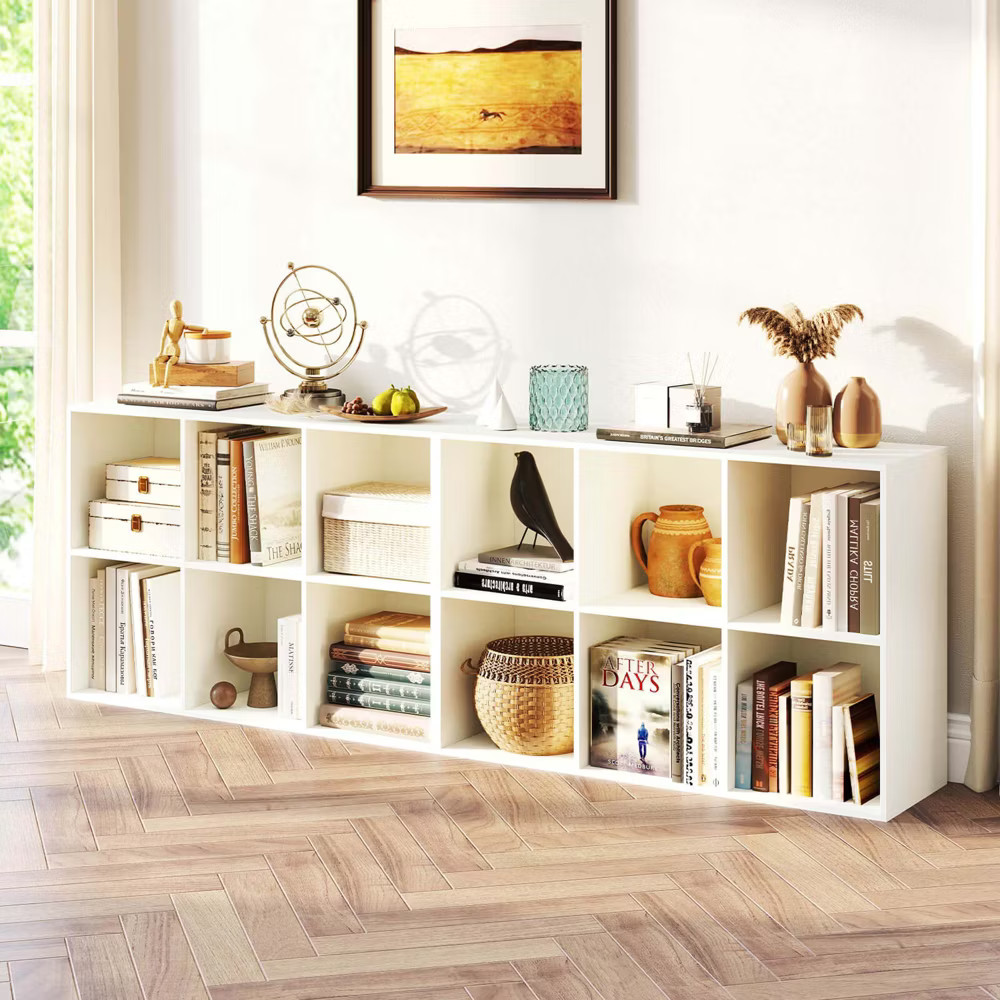 Costway 6-Cube Bookcase Modern 3-Tier Storage Organizer Horizontal