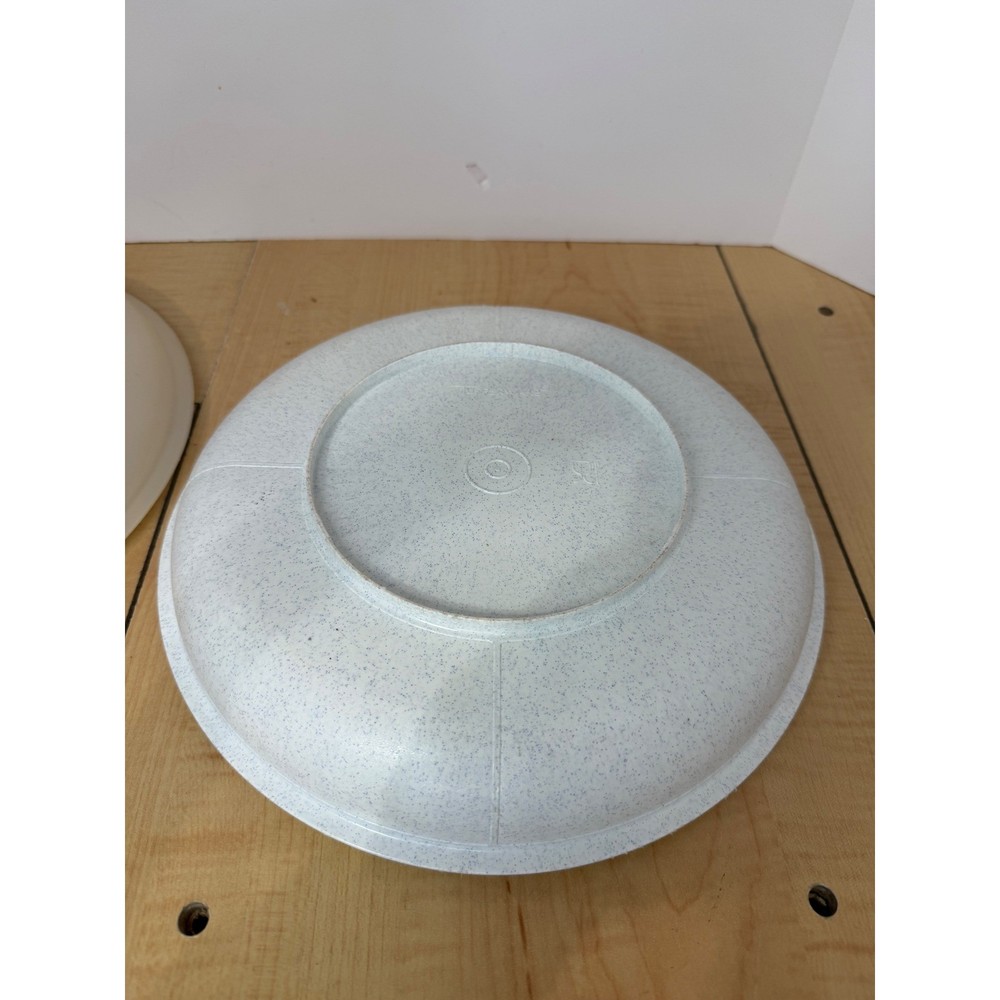Tupperware Divided Serving Platter with Lid Speckled White Vintage Kitchenware