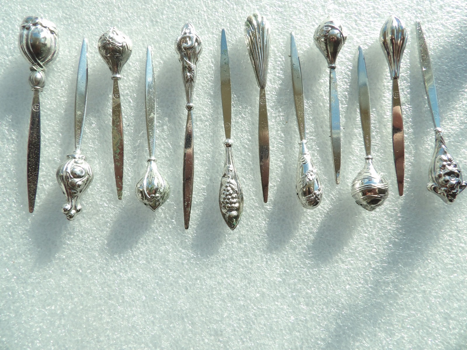 Vintage set of 12 TOW Sterling Creations Sterling Silver picks