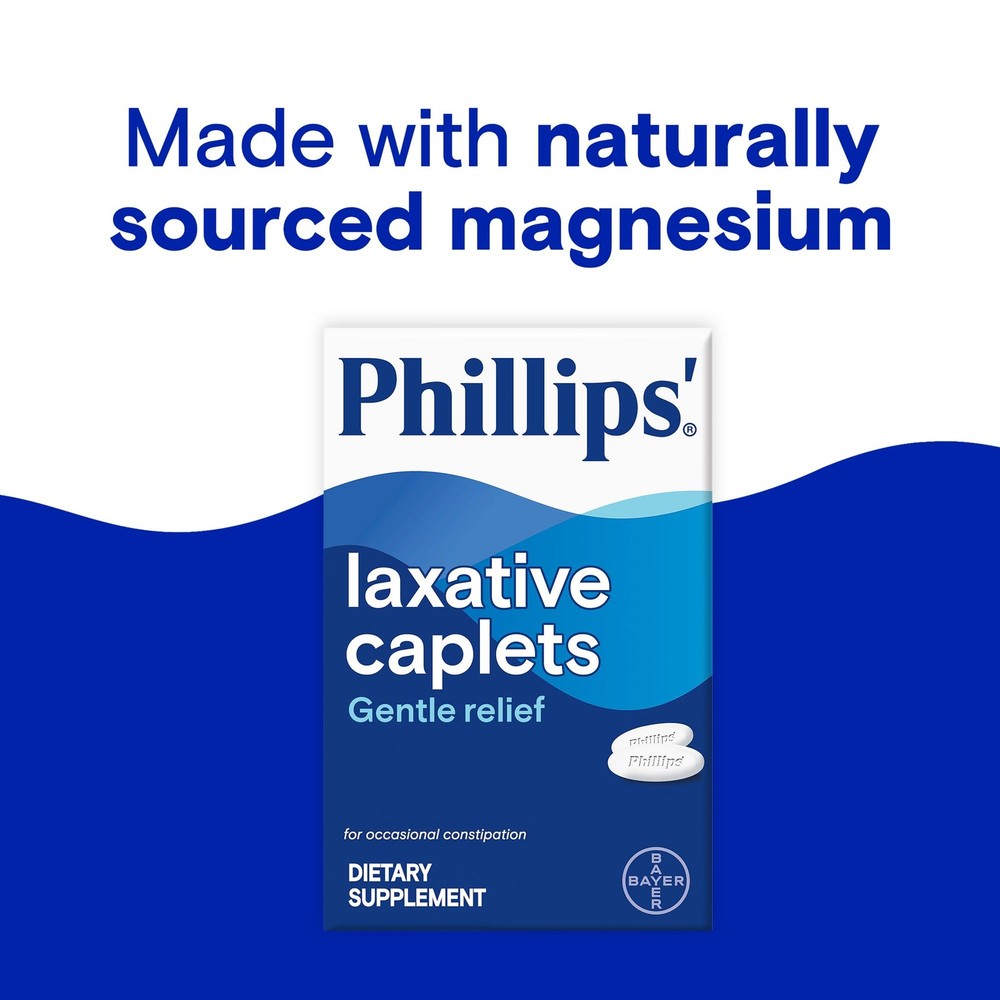 Phillips Laxative Caplets, With Naturally Sourced Magnesium Supplement for