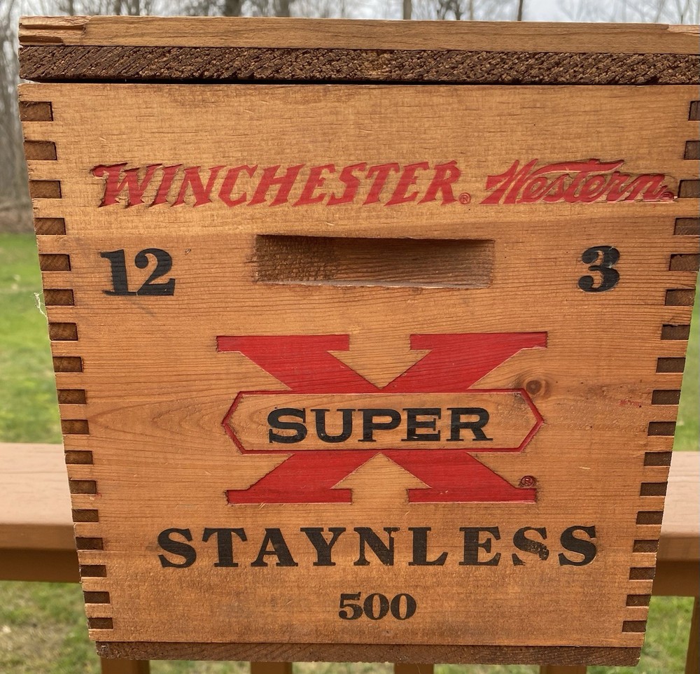 Winchester Repeating Arms Co. Empty Wooden Ammunition Box with Locking Latch