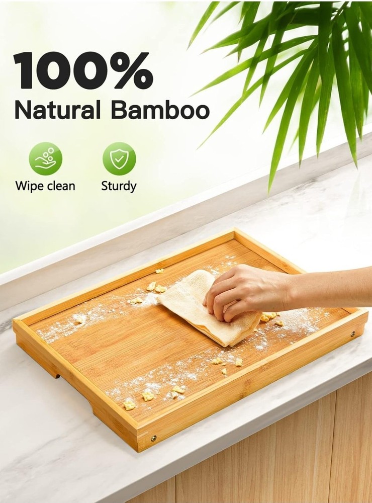 Bamboo Breakfast Bed Tray Table with Folding Legs