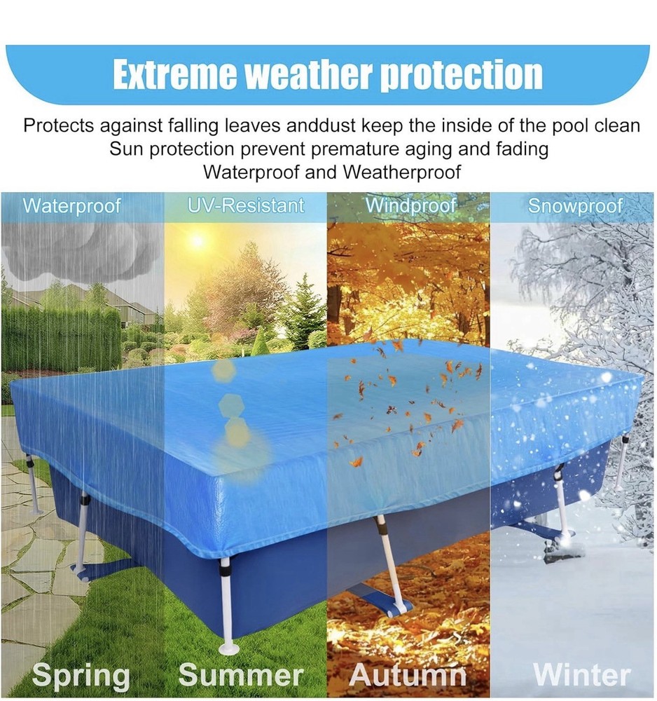 157 X 83 Black Rectangular Pool Cover 13 x 7 ft Rectangle Pool Cover