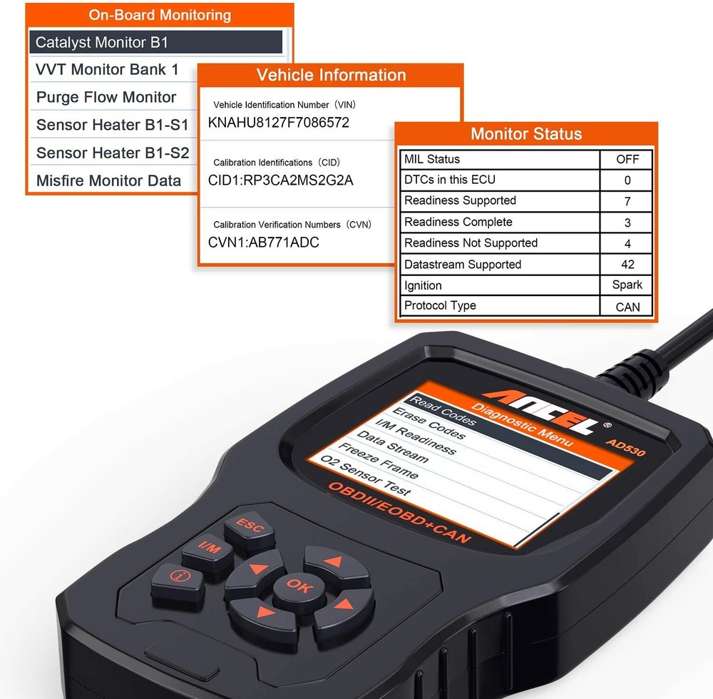ANCEL AD530 OBD2 Scanner Car Battery Test Code Reader Diagnostic Scan Tool