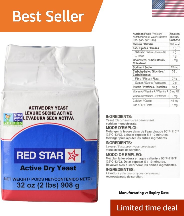 2 Pound Active Dry Yeast - High-Quality Baking Essential for Perfect Breads