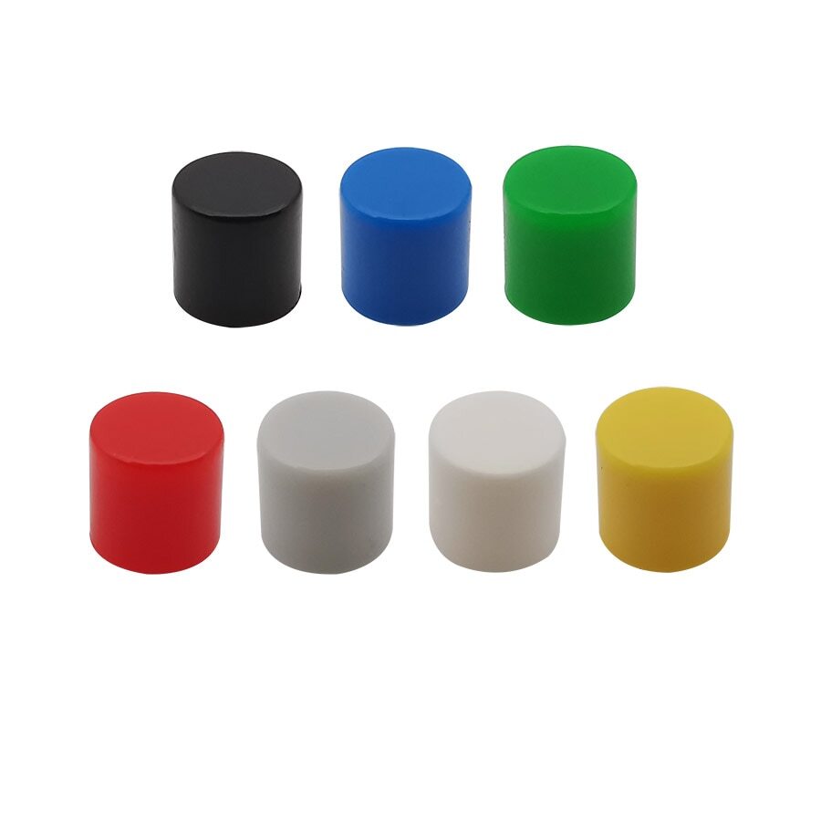 70pcs Tactile Push Button Switch Cap 6x6mm Self-locking Round Key Cap Multicolor