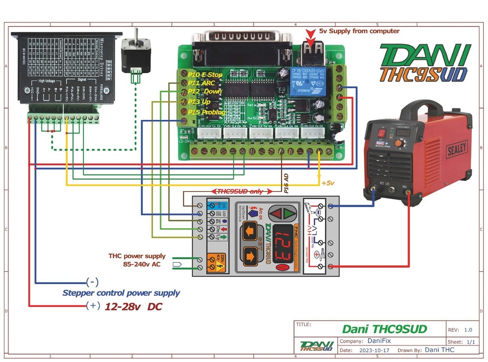 Plasma Cutter CNC THC Torch Height Controller Up ,Down, Arc On outputs